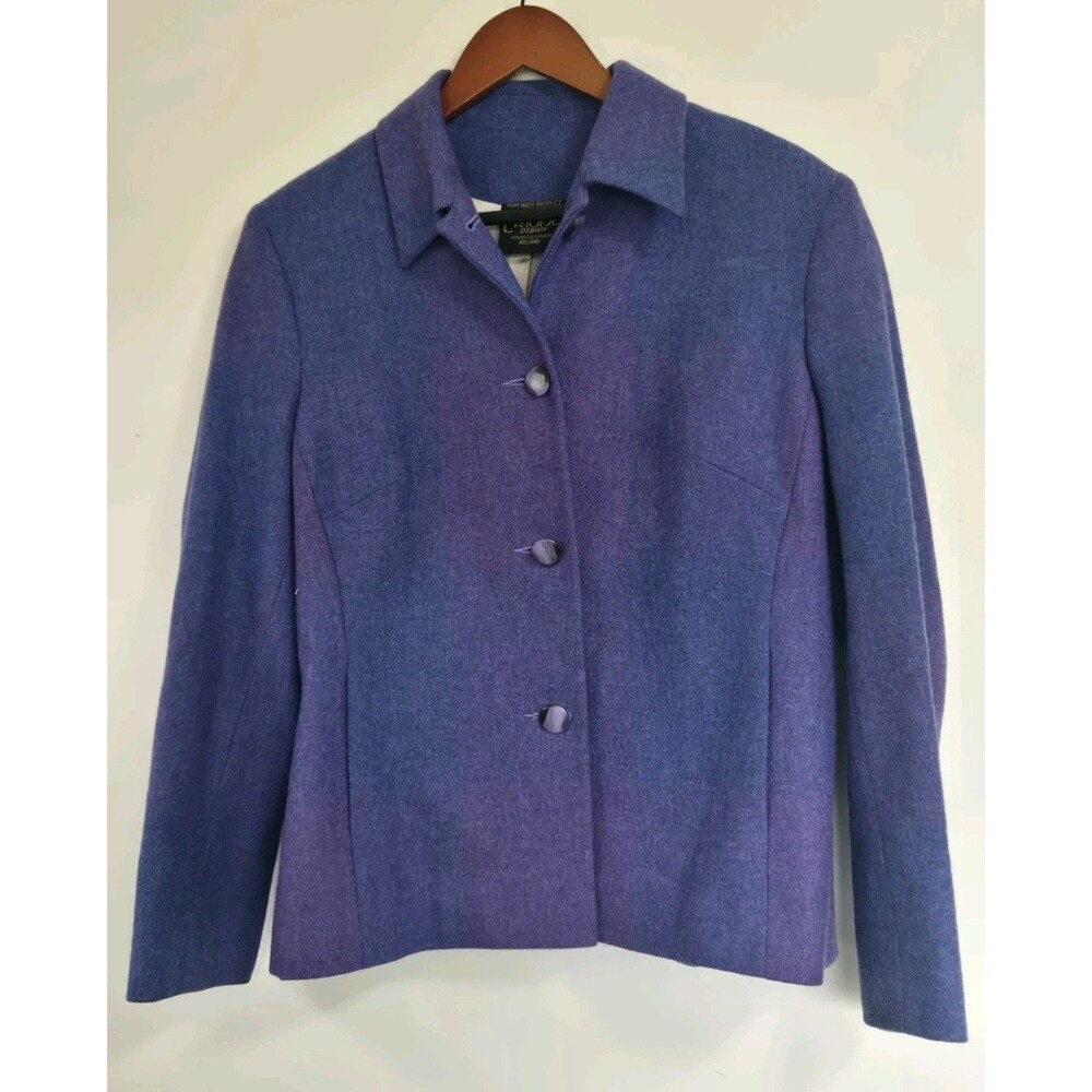Triona Blazer Womens 12 Jacket Purple Donegal Tweed Wool Tie Dye Ireland‎ Career